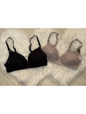 2 Maidenform Pure Comfort Lace Bralettes Bras WF DM2314 Womens M Medium New